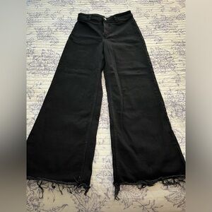 Mango “Catherine” wide leg black jeans size 6